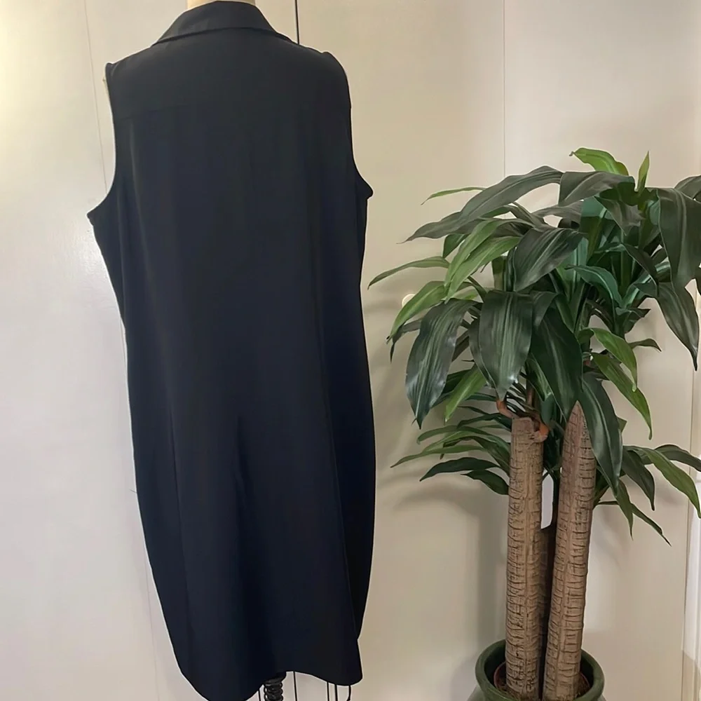 Jones New York sleeveless black button up midi dress - Picture 4 of 6